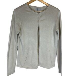 Collection by Cherokee Silk Cardigan Womens Size S Minimalist Quiet Luxury